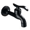 Black Lengthen Kitchen Faucet Mop Pool Faucet Wall Mounted Brass Single Cold Water Tap Laundry Bathroom Garden