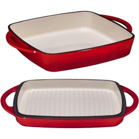 Enameled Square Cast Iron Large Baking Pan Cookware Baking Pan