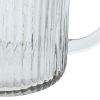 Glass Pitcher with Ribbed Pattern and Curved Handle; Clear; DunaWest