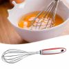 Egg Beater Manual Hand Mixer Red Stainless Steel Wire Whisk Silicone Non-Slip Handle Kitchen Tools Baking Cooking Mixing Tools Frother Foam Maker