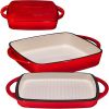 Enameled Square Cast Iron Large Baking Pan Cookware Baking Pan