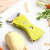 Julienne Peeler 2 in 1 Stainless Steel Blade Flexible Double Sided Potato Peeler with Serrated Peeler Kitchen Gadget Tool