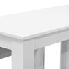 Dining Table and Benches 3 Pieces Chipboard White