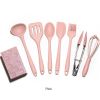 Mini silica gel kitchenware 8-piece set of small supplementary food cooking tools set; non stick pan; spatula; spoon; kitchen appliance