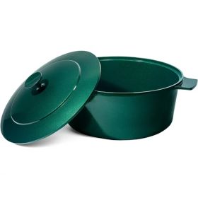 Granite 5 Quart Dutch Oven Ultra Nonstick Mineral and Diamond Coated Dutch Oven (Color: green)