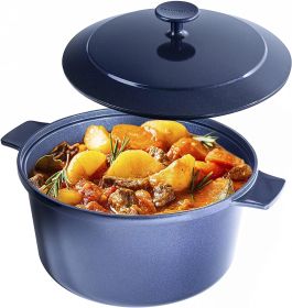 Granite 5 Quart Dutch Oven Ultra Nonstick Mineral and Diamond Coated Dutch Oven (Color: cobalt blue)