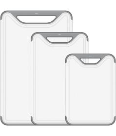 Household Kitchen Accesionse Set of 3 Cutting Boards (Color: Gray)