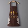 Kitchen household waterproof apron cute wipe hands fashion oil proof apron cooking adult men and women printed LOGO