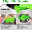 Kitchen Snap N Strain Pot Strainer and Pasta Strainer - Adjustable Silicone Clip On Strainer for Pots, Pans, and Bowls - Gray