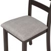 6-Piece Kitchen Simple Wooden Dining Table and Chair with Bench, Fabric Cushion