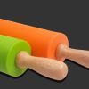 30cm Wooden Handle Silicone Rolling Pin Non-Stick Kitchen Baking Cooking Tool