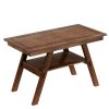 6-Piece Wood Counter Height Dining Table Set with Storage Shelf;  Kitchen Table Set with Bench and 4 Chairs; Rustic Style