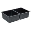 Handmade Kitchen Sink with Strainer Black Stainless Steel